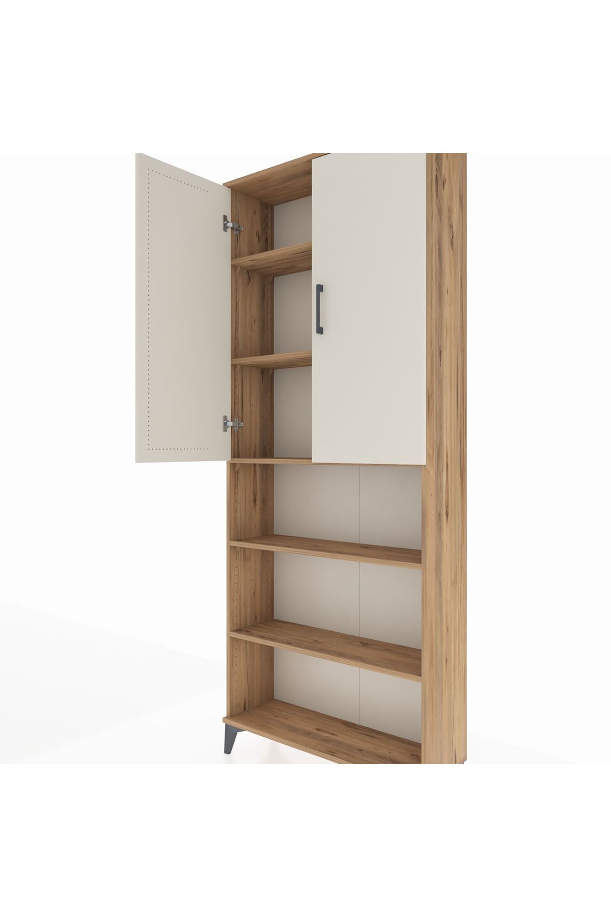 Arges Dolap 5 Raflı 2 Kapaklı 88x30x221 Çam-Aytaşı