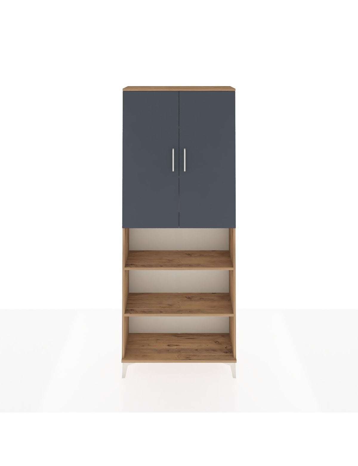 Arges Dolap 5 Raflı 2 Kapaklı 88x30x221 Çam-Antrasit