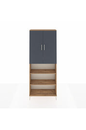 Arges Dolap 5 Raflı 2 Kapaklı 88x30x221 Çam-Antrasit