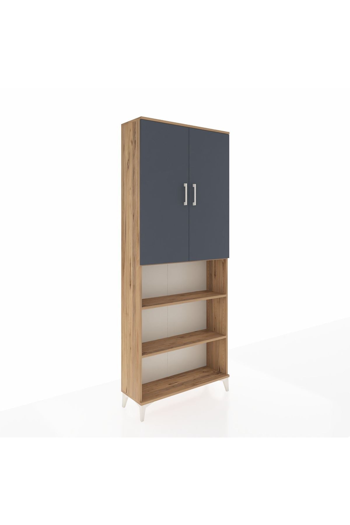 Arges Dolap 5 Raflı 2 Kapaklı 88x30x221 Çam-Antrasit