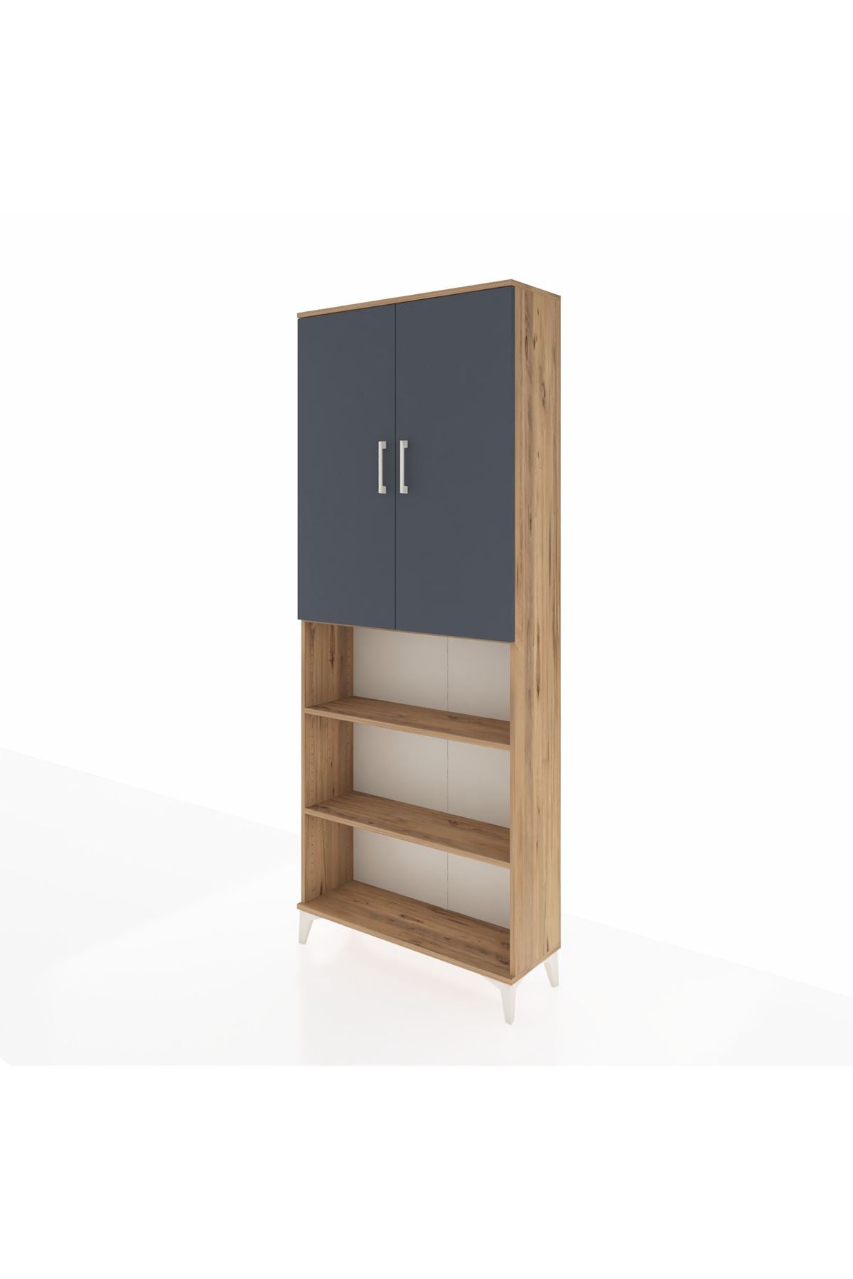 Arges Dolap 5 Raflı 2 Kapaklı 88x30x221 Çam-Antrasit