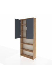 Arges Dolap 5 Raflı 2 Kapaklı 88x30x221 Çam-Antrasit