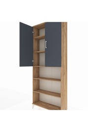 Arges Dolap 5 Raflı 2 Kapaklı 88x30x221 Çam-Antrasit