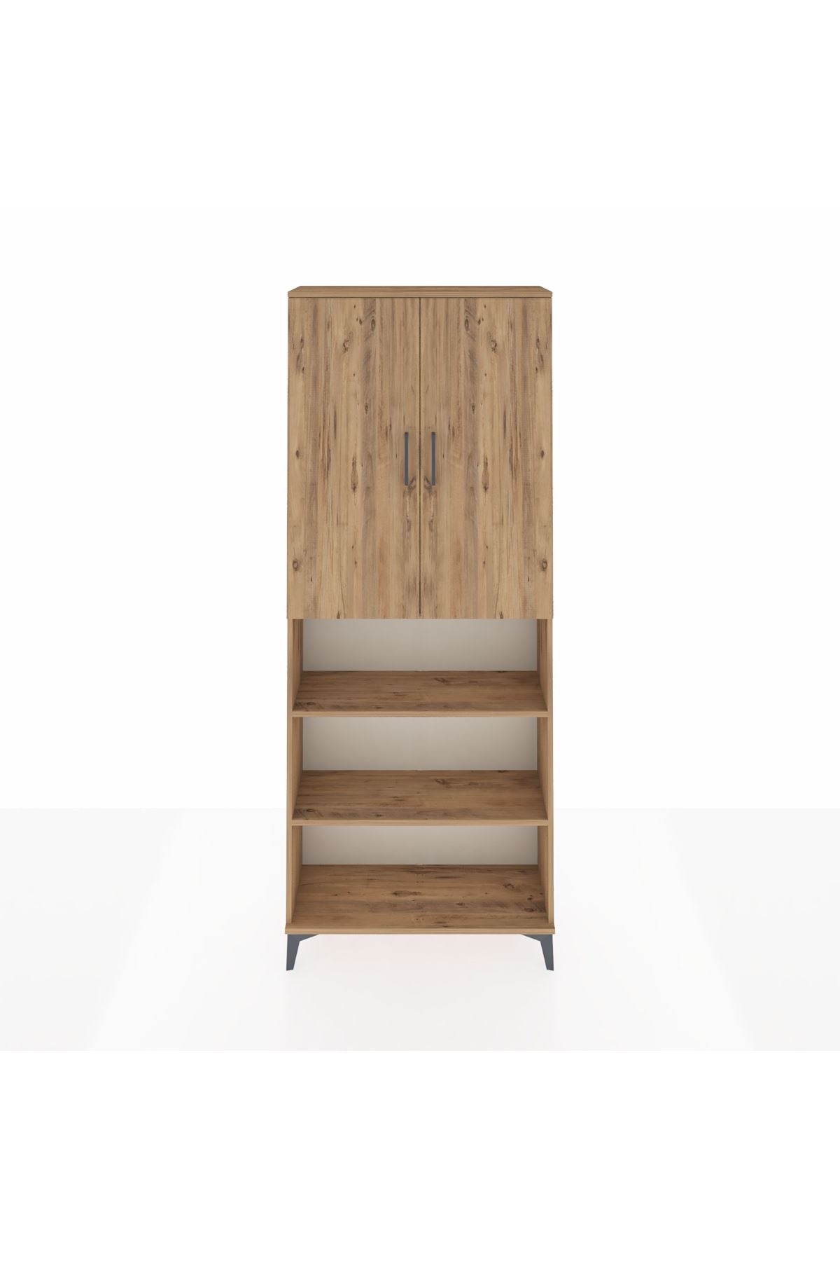 Arges Dolap 5 Raflı 2 Kapaklı 88x30x221 Çam-Çam