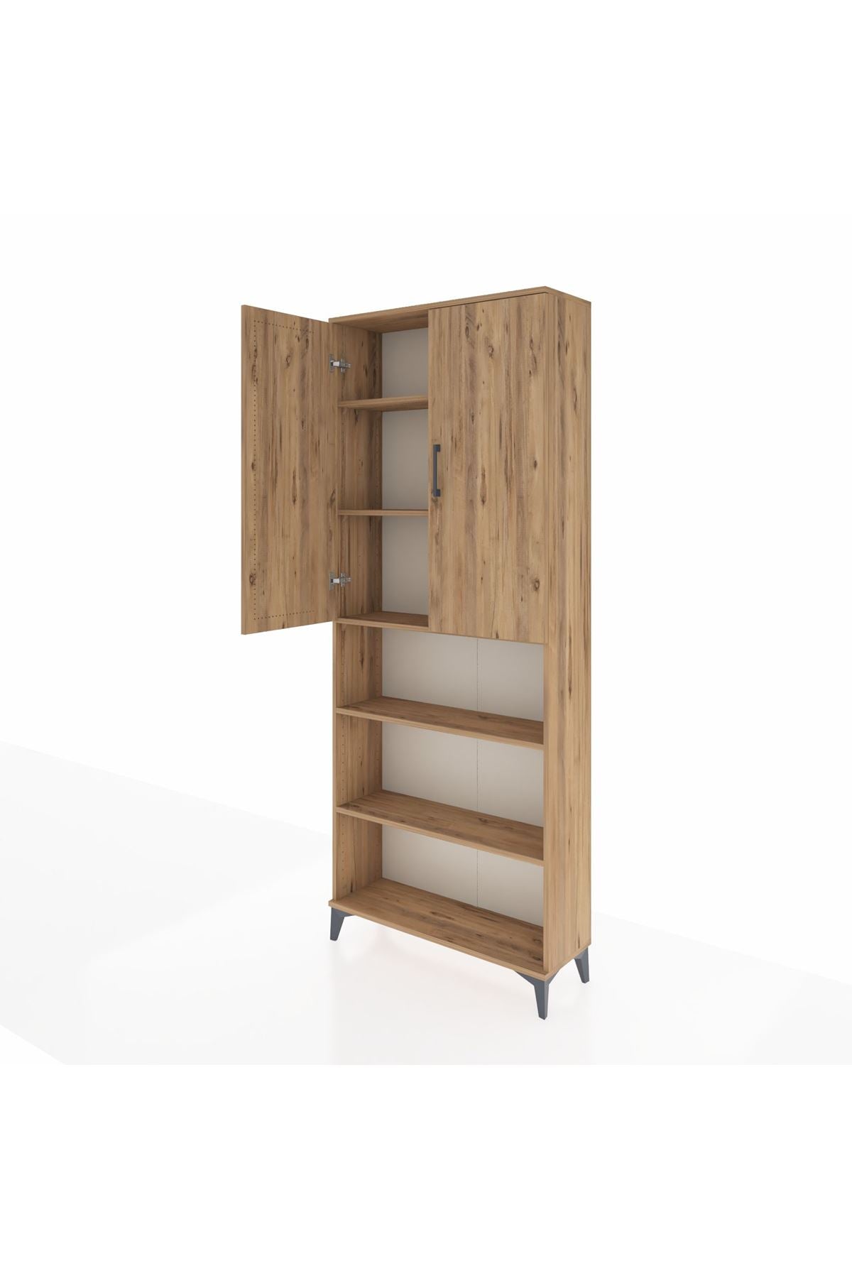 Arges Dolap 5 Raflı 2 Kapaklı 88x30x221 Çam-Çam