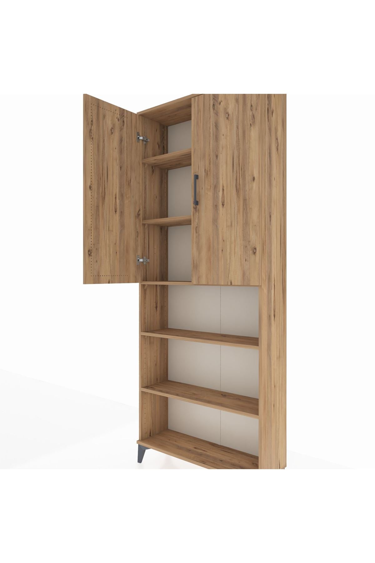 Arges Dolap 5 Raflı 2 Kapaklı 88x30x221 Çam-Çam