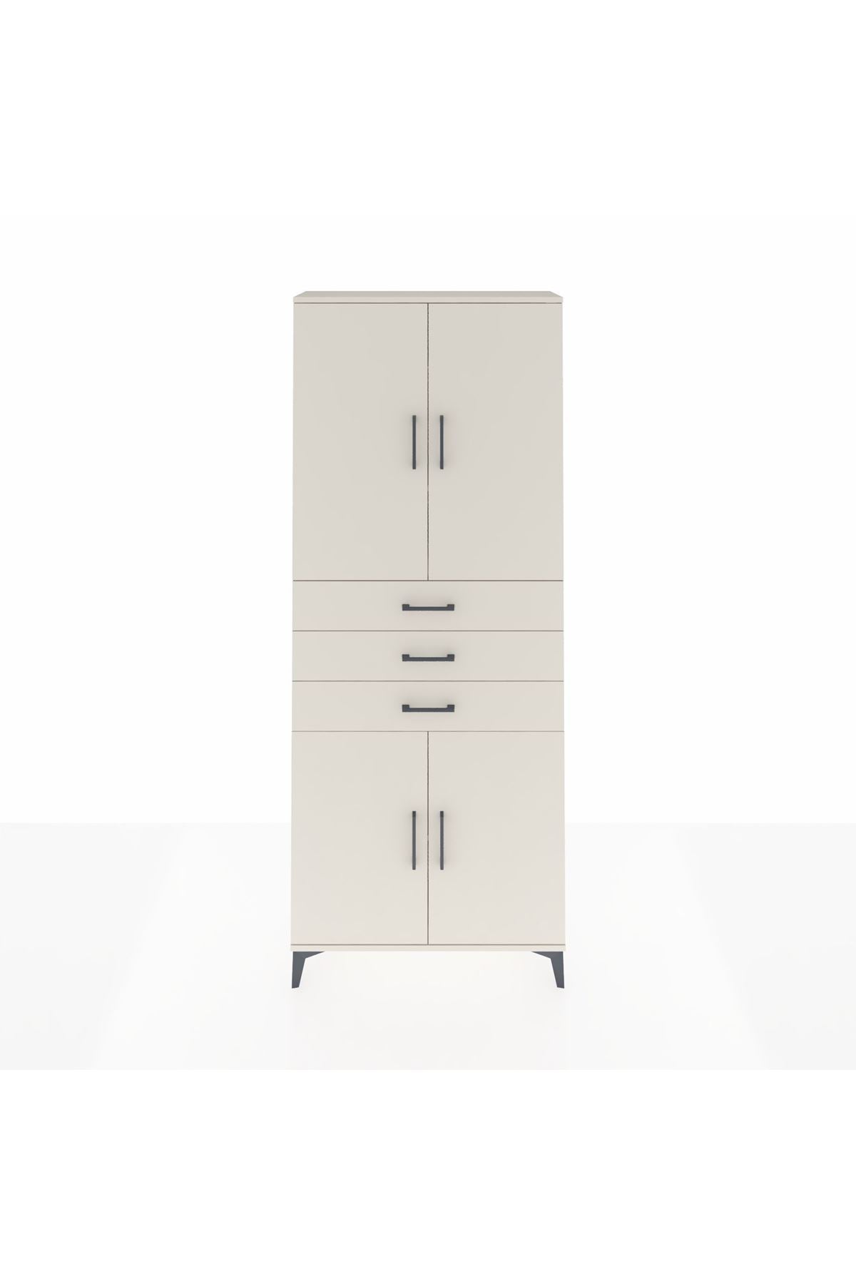 Arges Dolap 4 Raflı 3 Çekmeceli 4 Kapaklı 88x30x221 Aytaşı-Aytaşı