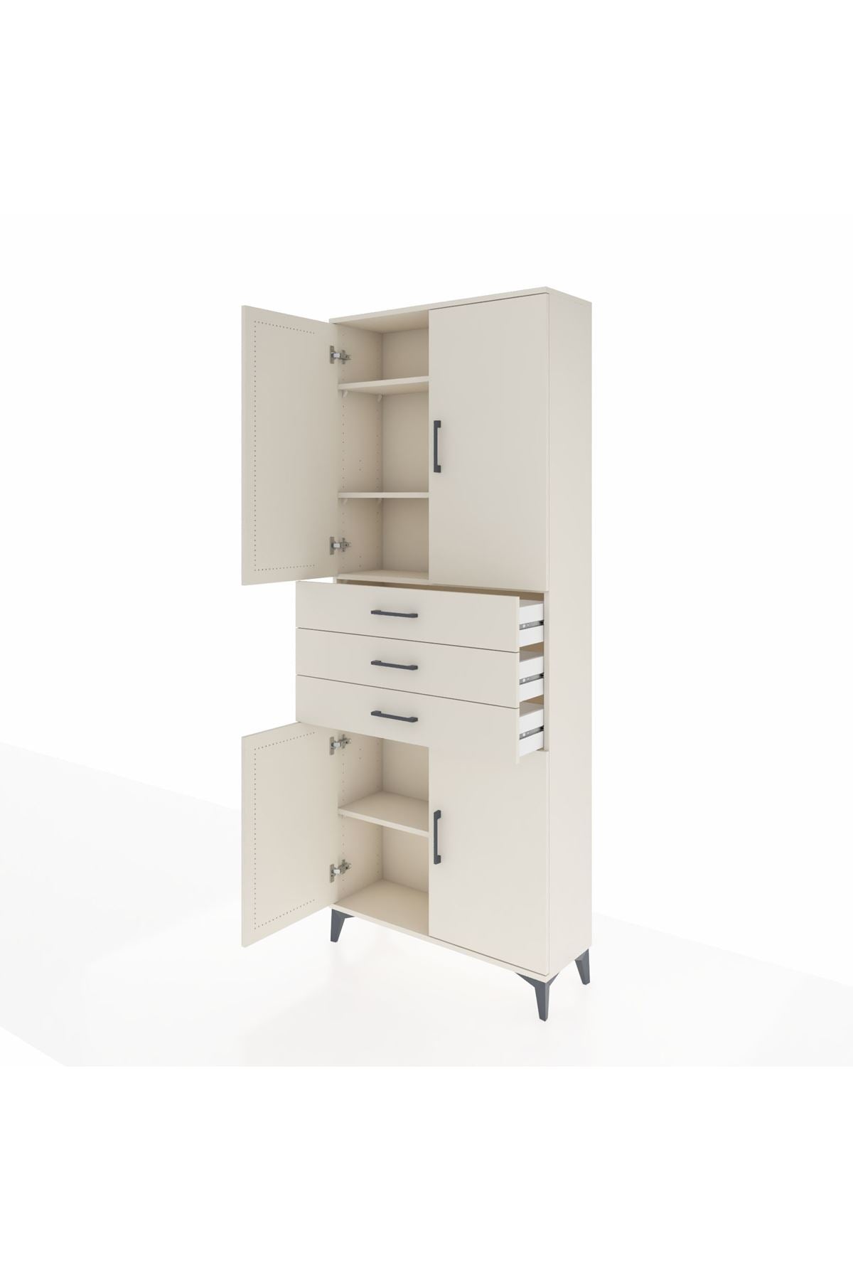 Arges Dolap 4 Raflı 3 Çekmeceli 4 Kapaklı 88x30x221 Aytaşı-Aytaşı