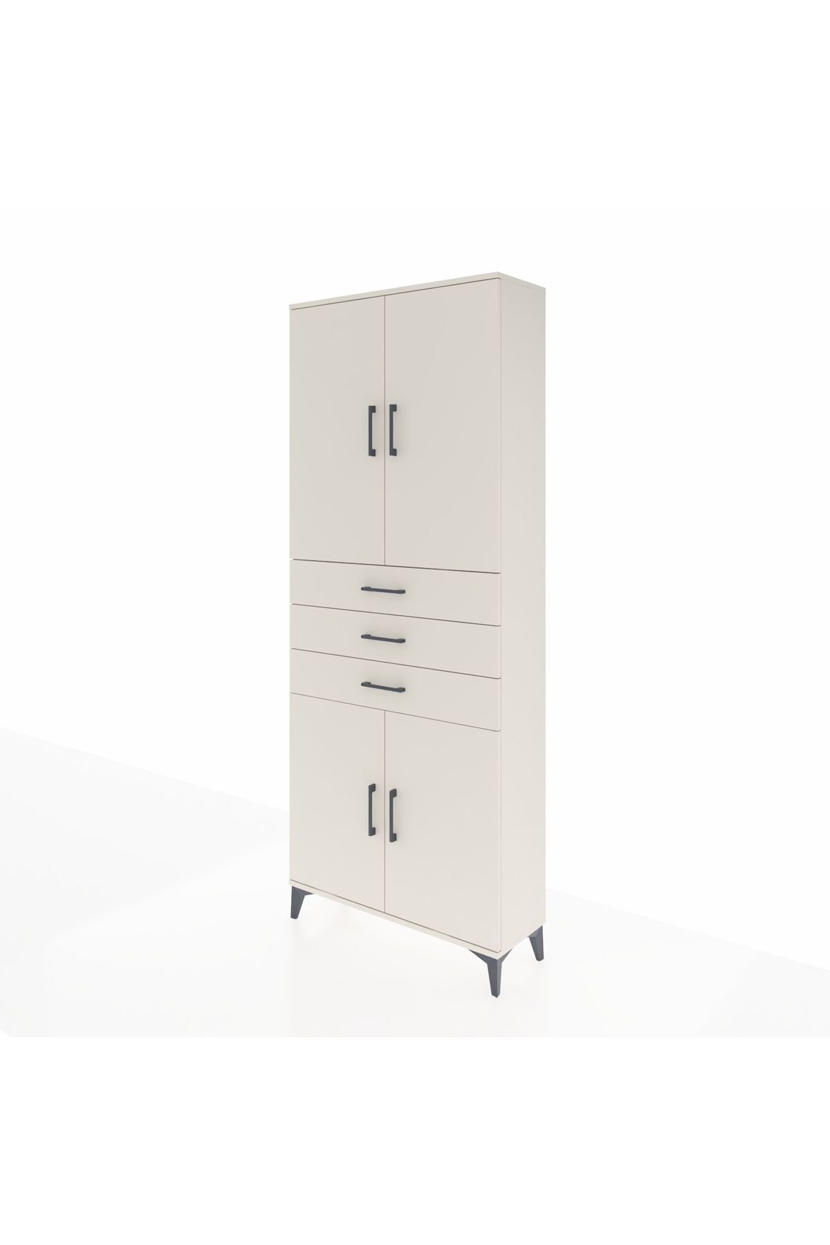 Arges Dolap 4 Raflı 3 Çekmeceli 4 Kapaklı 88x30x221 Aytaşı-Aytaşı