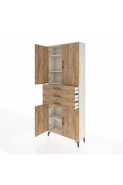 Arges Dolap 4 Raflı 3 Çekmeceli 4 Kapaklı 88x30x221 Aytaşı-Çam