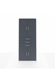 Arges Dolap 4 Raflı 3 Çekmeceli 4 Kapaklı 88x30x221 Antrasit-Antrasit