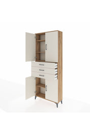 Arges Dolap 4 Raflı 3 Çekmeceli 4 Kapaklı 88x30x221 Çam-Aytaşı