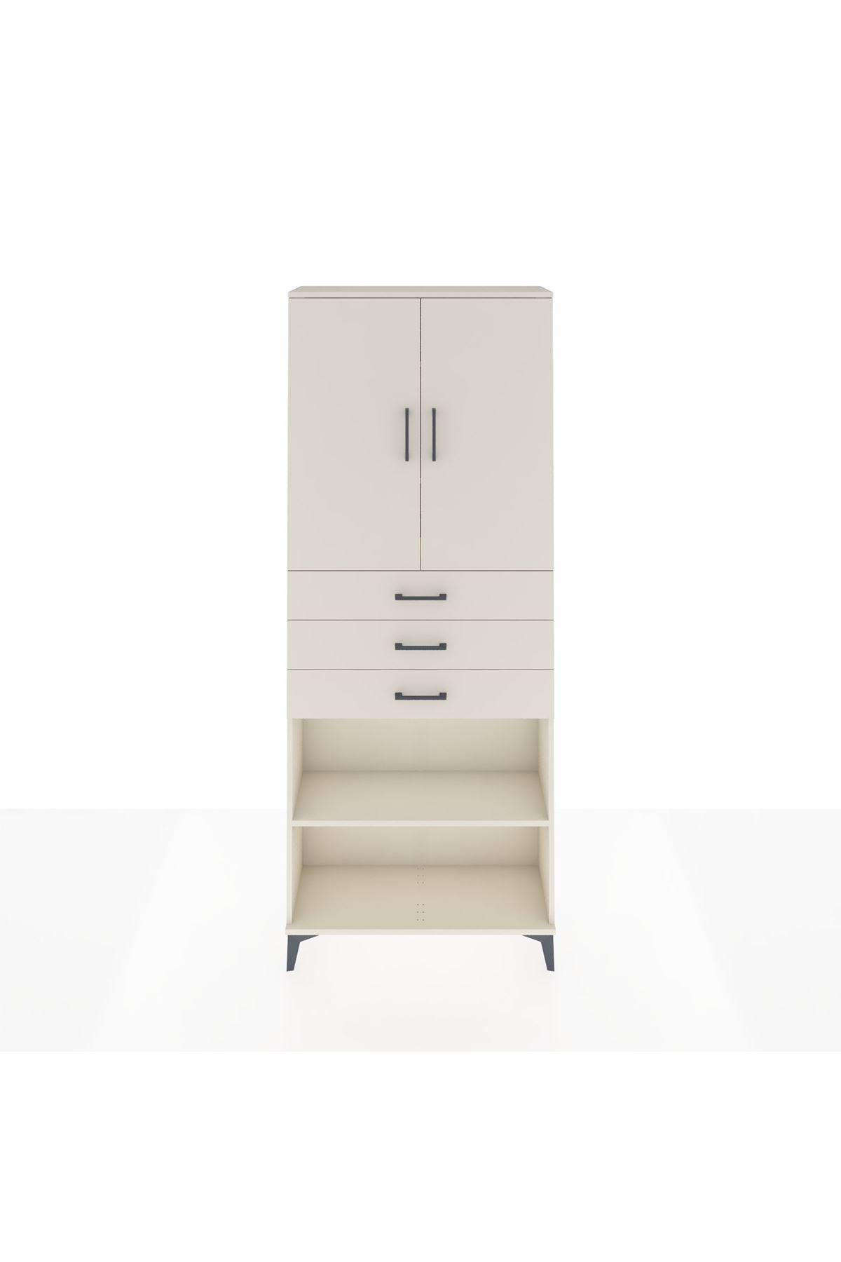 Arges Dolap 4 Raflı 3 Çekmeceli 2 Kapaklı 88x30x221 Aytaşı-Aytaşı