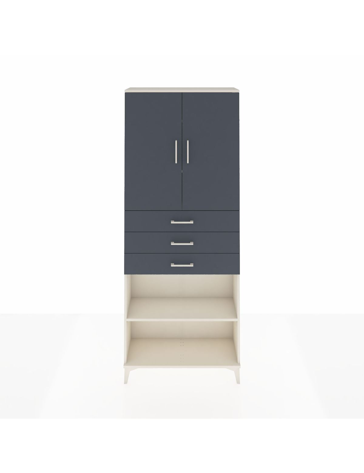 Arges Dolap 4 Raflı 3 Çekmeceli 2 Kapaklı 88x30x221 Aytaşı-Antrasit