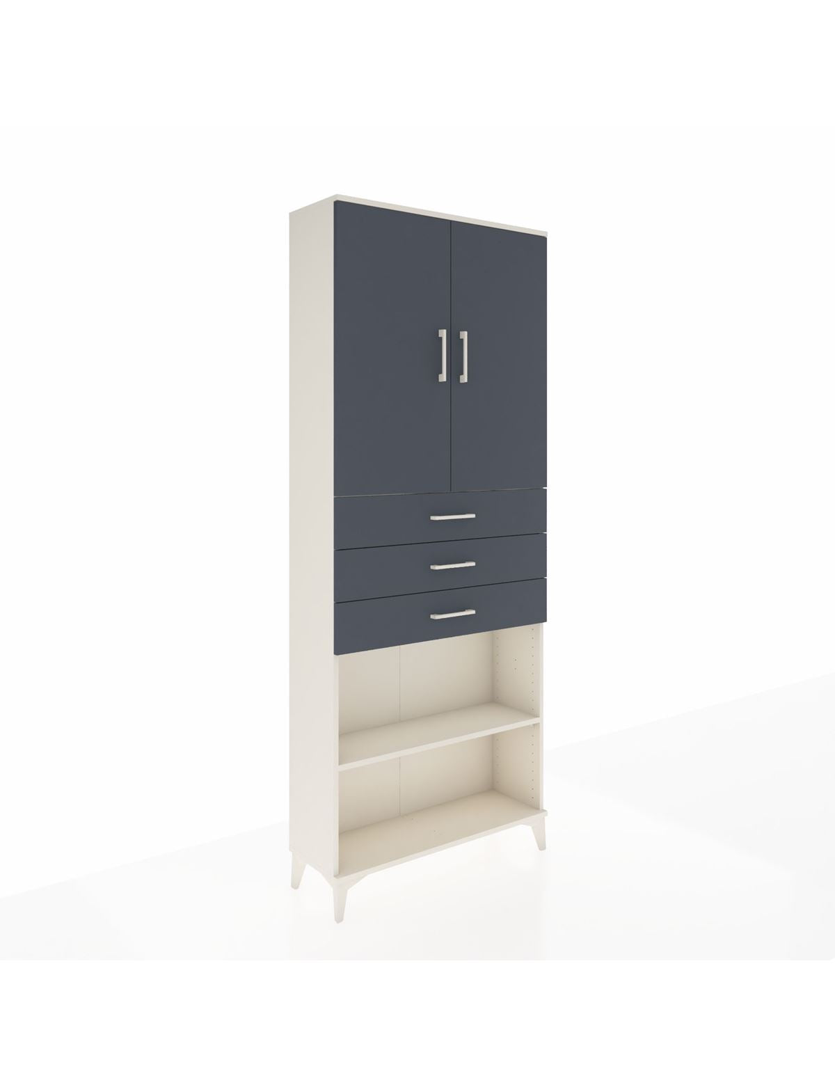 Arges Dolap 4 Raflı 3 Çekmeceli 2 Kapaklı 88x30x221 Aytaşı-Antrasit