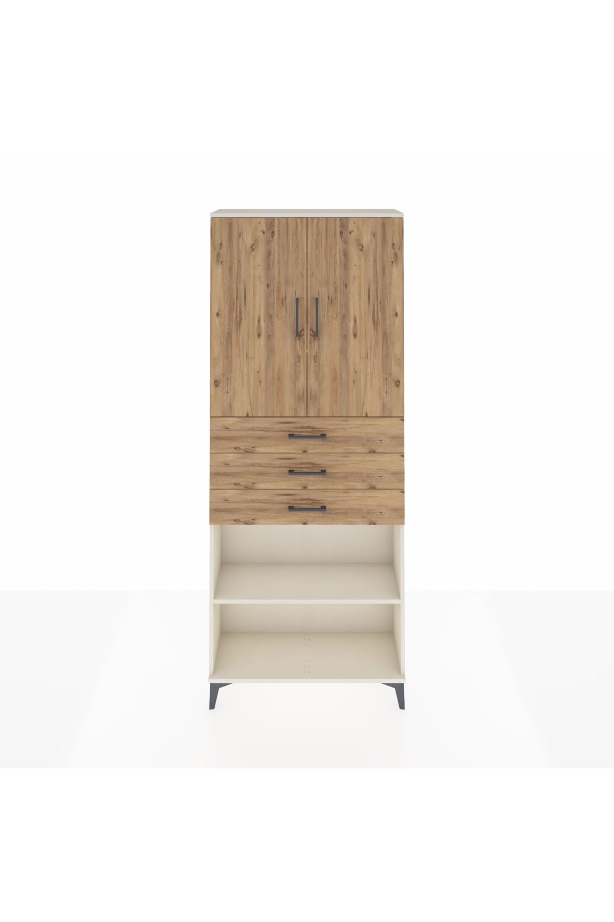 Arges Dolap 4 Raflı 3 Çekmeceli 2 Kapaklı 88x30x221 Aytaşı-Çam