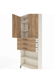 Arges Dolap 4 Raflı 3 Çekmeceli 2 Kapaklı 88x30x221 Aytaşı-Çam