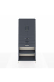 Arges Dolap 4 Raflı 3 Çekmeceli 2 Kapaklı 88x30x221 Antrasit-Antrasit