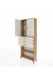 Arges Dolap 4 Raflı 3 Çekmeceli 2 Kapaklı 88x30x221 Çam-Aytaşı