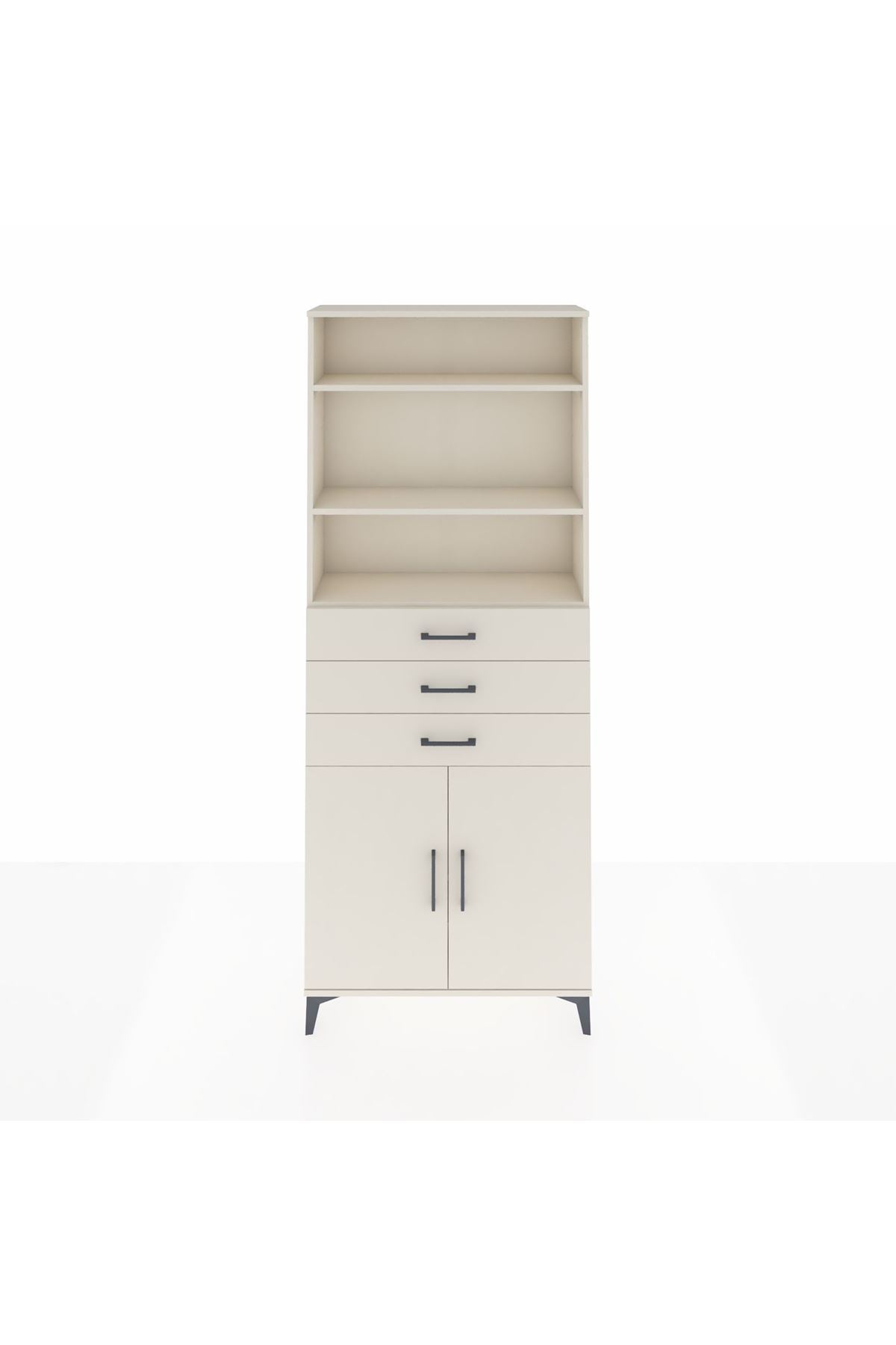 Arges Dolap 4 Raflı 3 Çekmeceli 2 Kapaklı 88x30x221 Aytaşı-Aytaşı