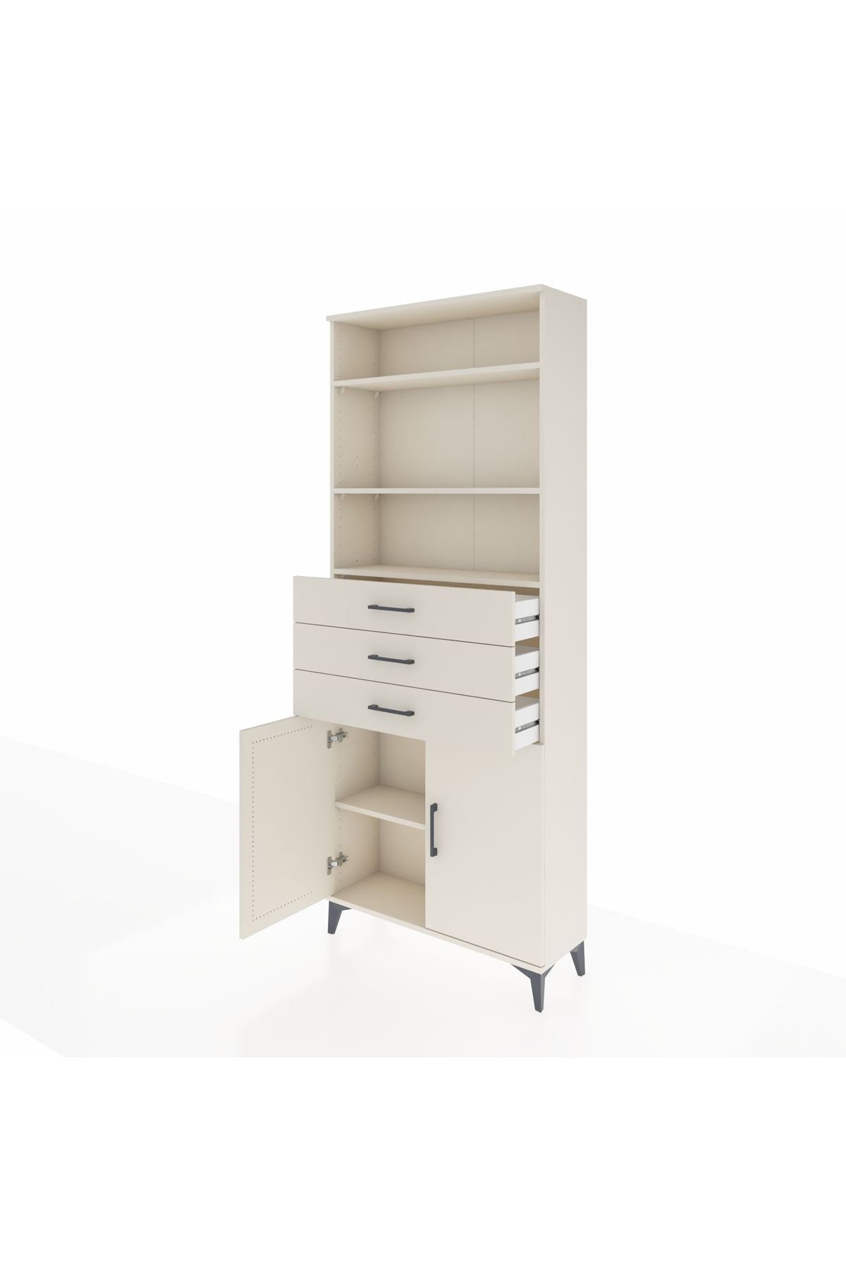 Arges Dolap 4 Raflı 3 Çekmeceli 2 Kapaklı 88x30x221 Aytaşı-Aytaşı