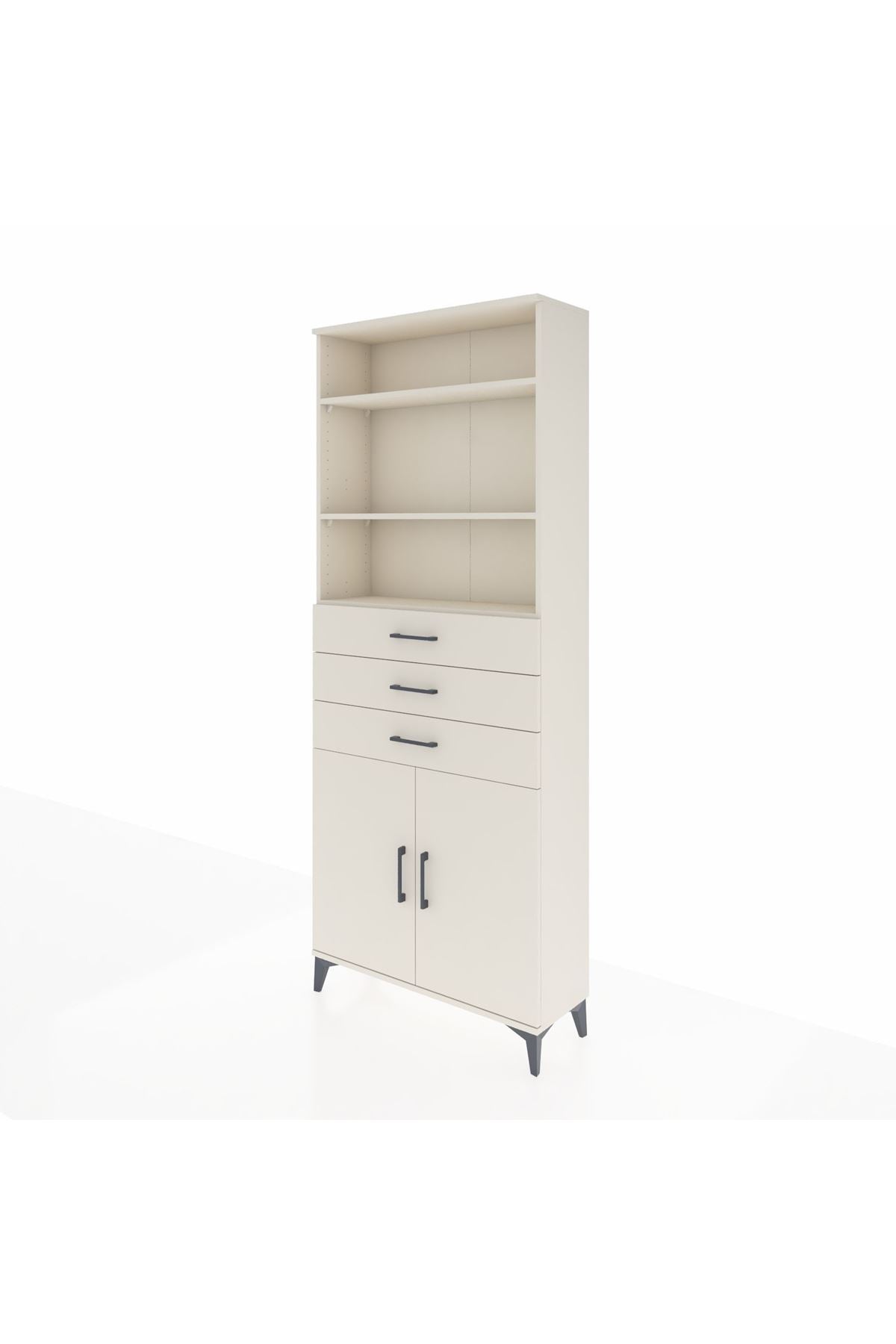 Arges Dolap 4 Raflı 3 Çekmeceli 2 Kapaklı 88x30x221 Aytaşı-Aytaşı