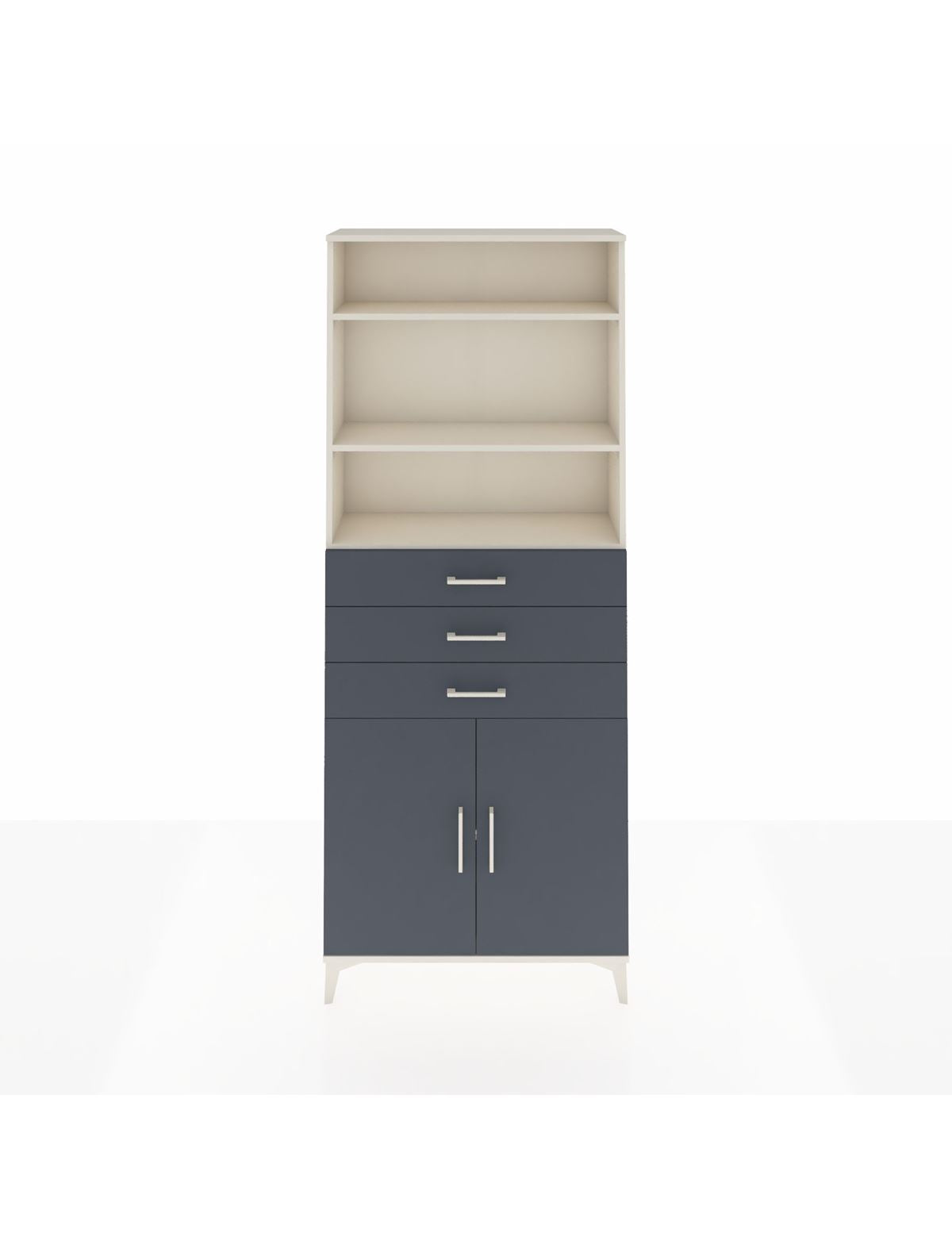 Arges Dolap 4 Raflı 3 Çekmeceli 2 Kapaklı 88x30x221 Aytaşı-Antrasit