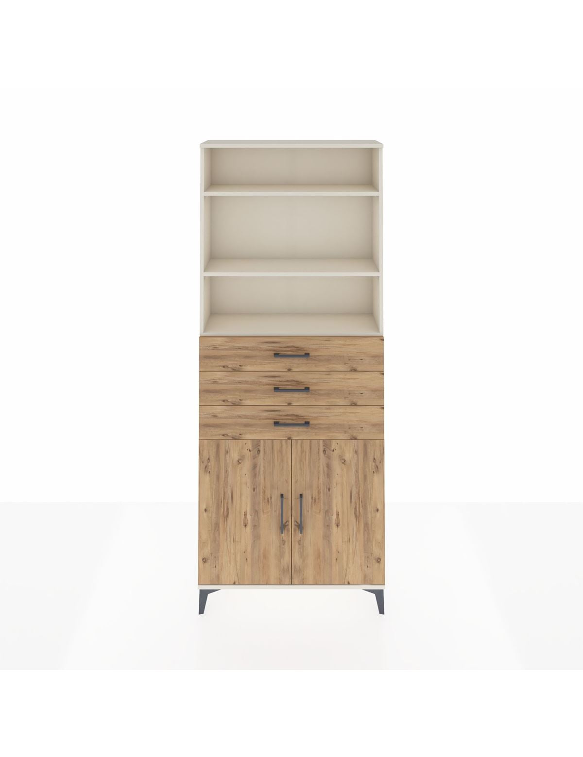 Arges Dolap 4 Raflı 3 Çekmeceli 2 Kapaklı 88x30x221 Aytaşı-Çam