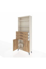 Arges Dolap 4 Raflı 3 Çekmeceli 2 Kapaklı 88x30x221 Aytaşı-Çam