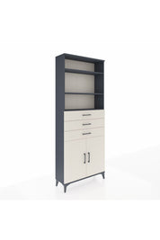 Arges Dolap 4 Raflı 3 Çekmeceli 2 Kapaklı 88x30x221 Antrasit-Aytaşı