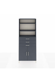 Arges Dolap 4 Raflı 3 Çekmeceli 2 Kapaklı 88x30x221 Antrasit-Antrasit