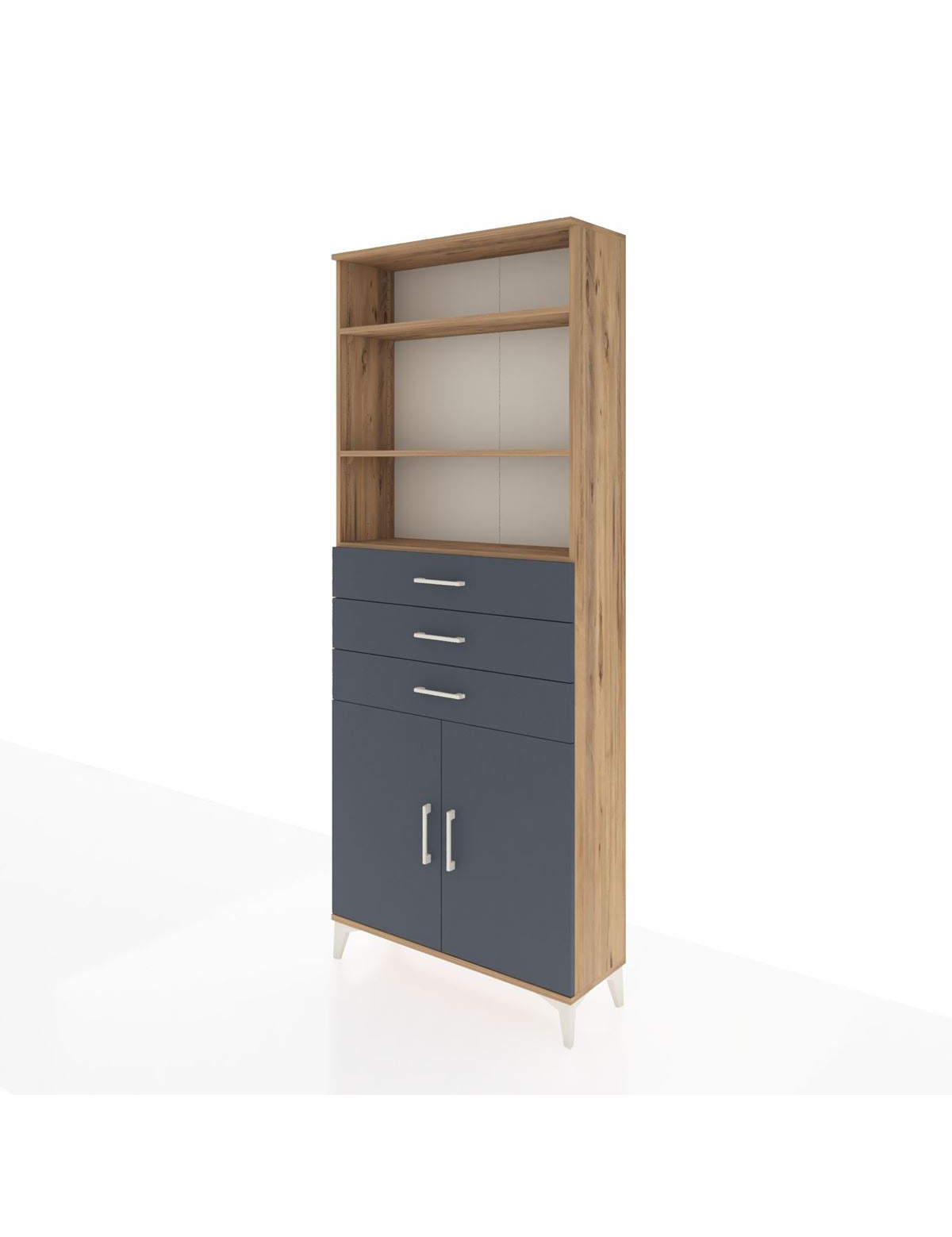 Arges Dolap 4 Raflı 3 Çekmeceli 2 Kapaklı 88x30x221 - S30M168V8A