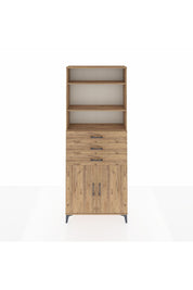 Arges Dolap 4 Raflı 3 Çekmeceli 2 Kapaklı 88x30x221 Çam-Çam