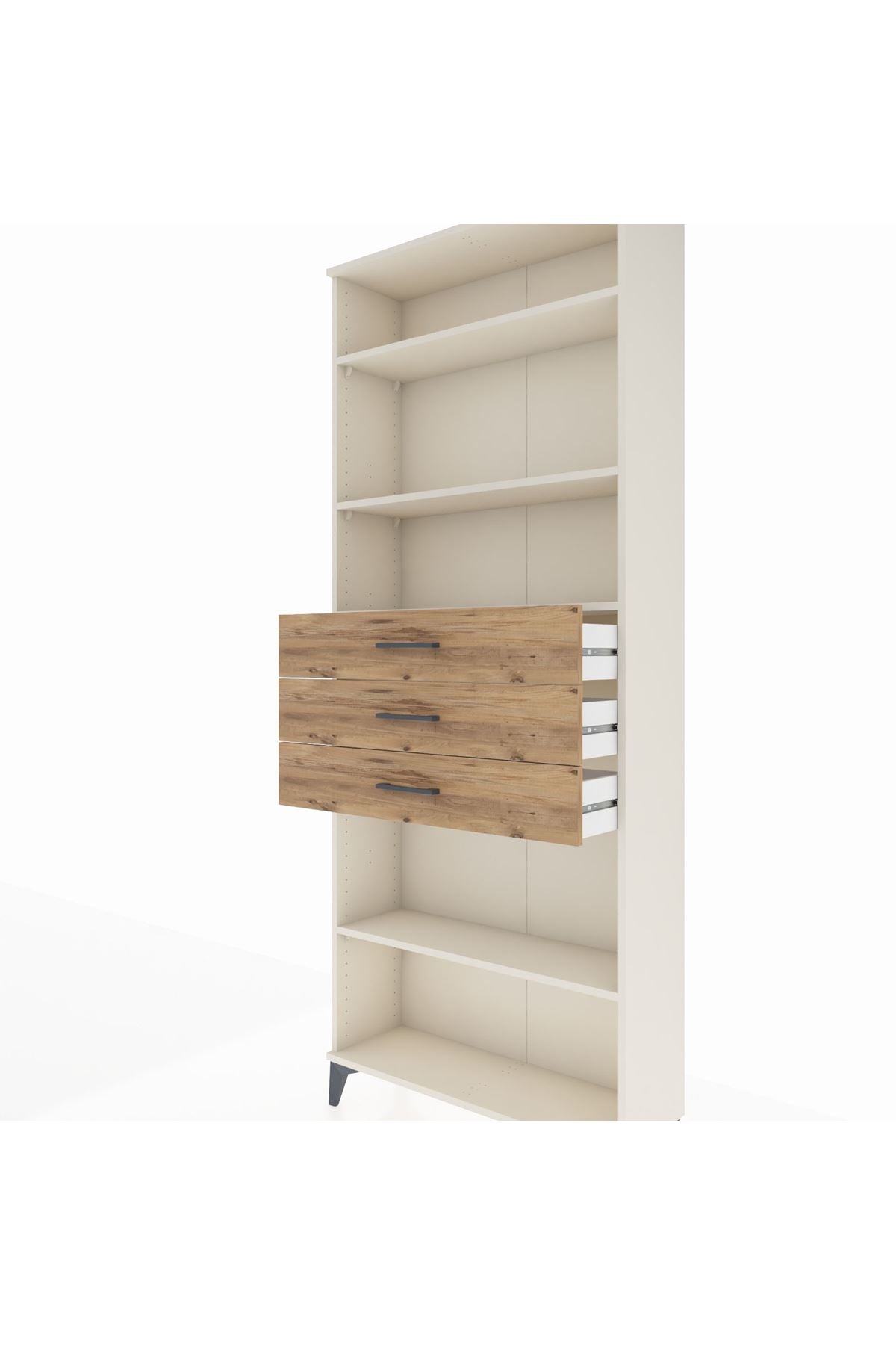 Arges Dolap 4 Raflı 3 Çekmeceli 88x30x221 Aytaşı-Çam