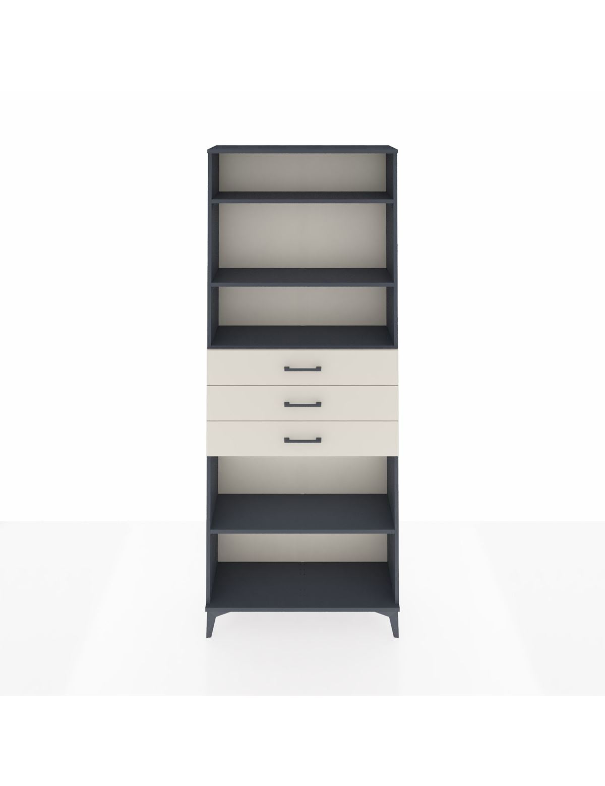 Arges Dolap 4 Raflı 3 Çekmeceli 88x30x221 Antrasit-Aytaşı