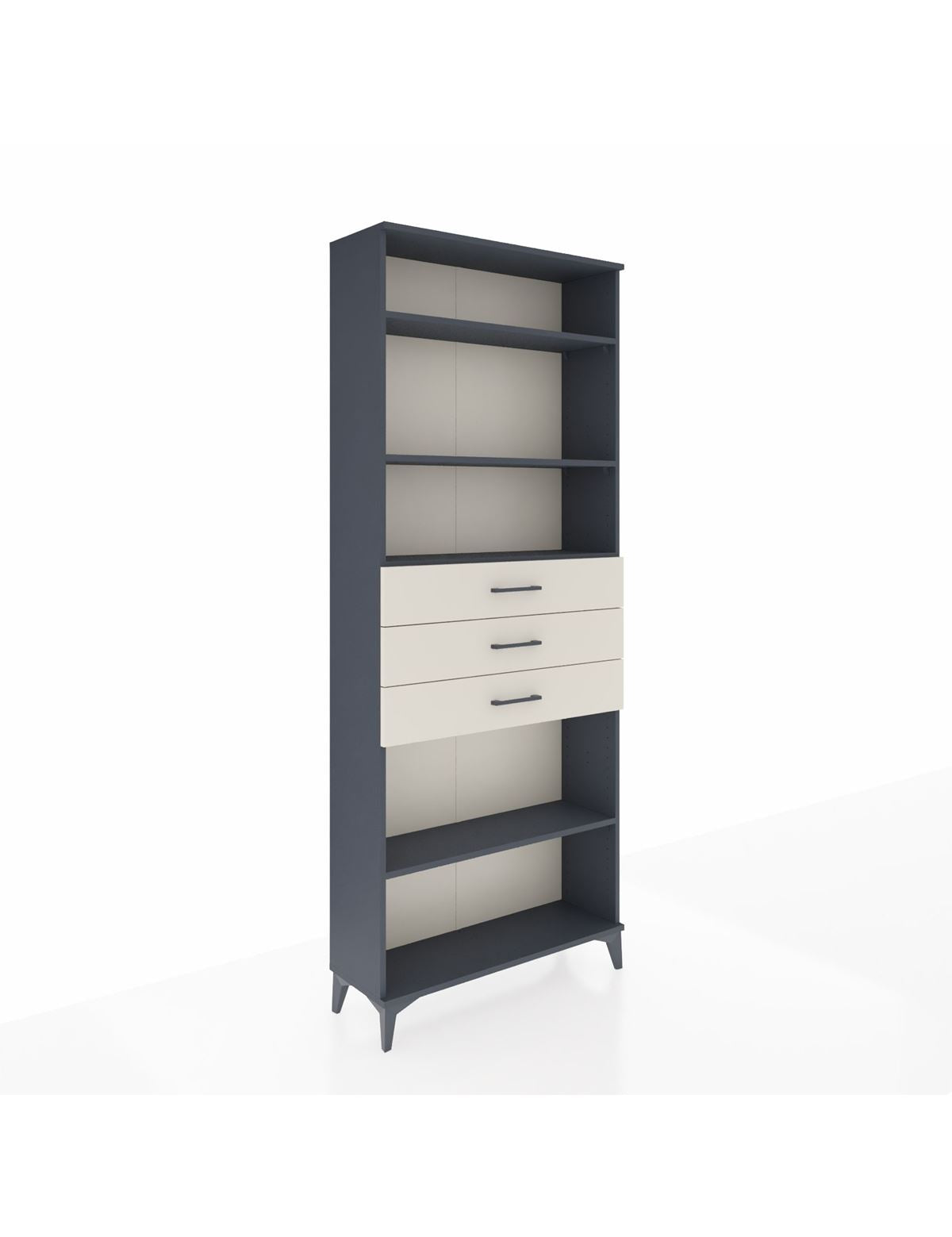 Arges Dolap 4 Raflı 3 Çekmeceli 88x30x221 Antrasit-Aytaşı