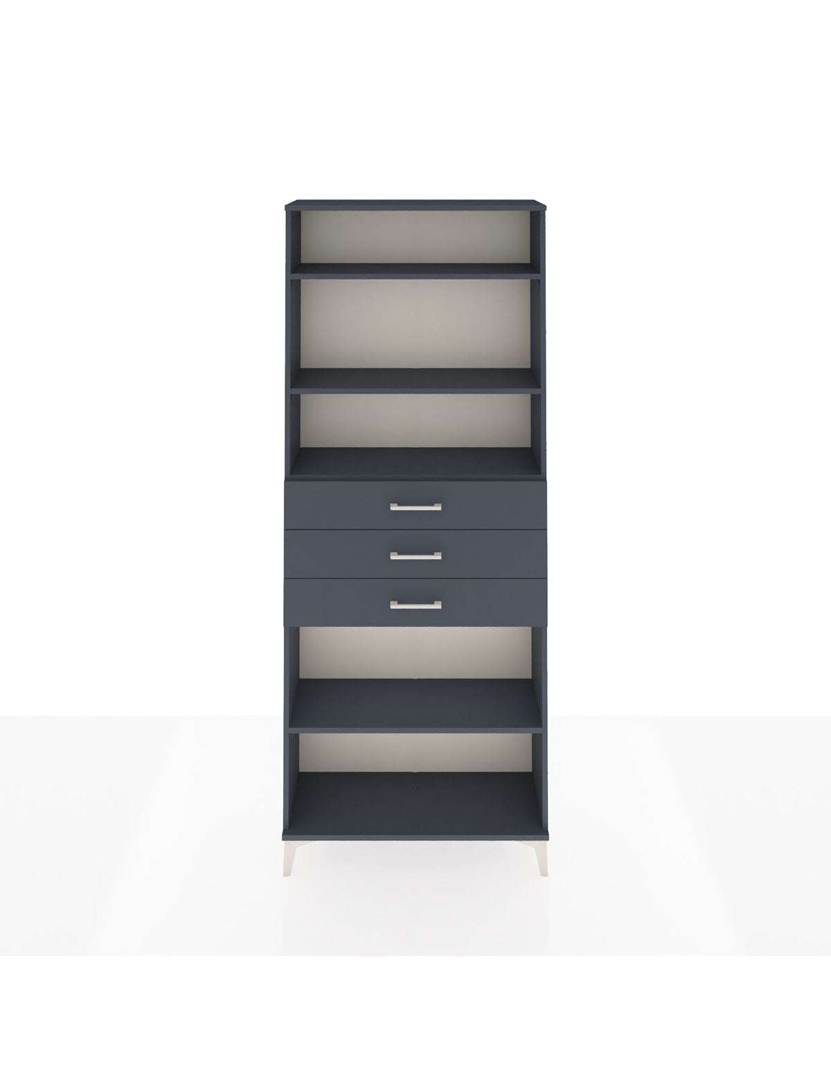 Arges Dolap 4 Raflı 3 Çekmeceli 88x30x221 Antrasit-Antrasit