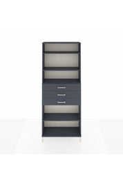 Arges Dolap 4 Raflı 3 Çekmeceli 88x30x221 Antrasit-Antrasit