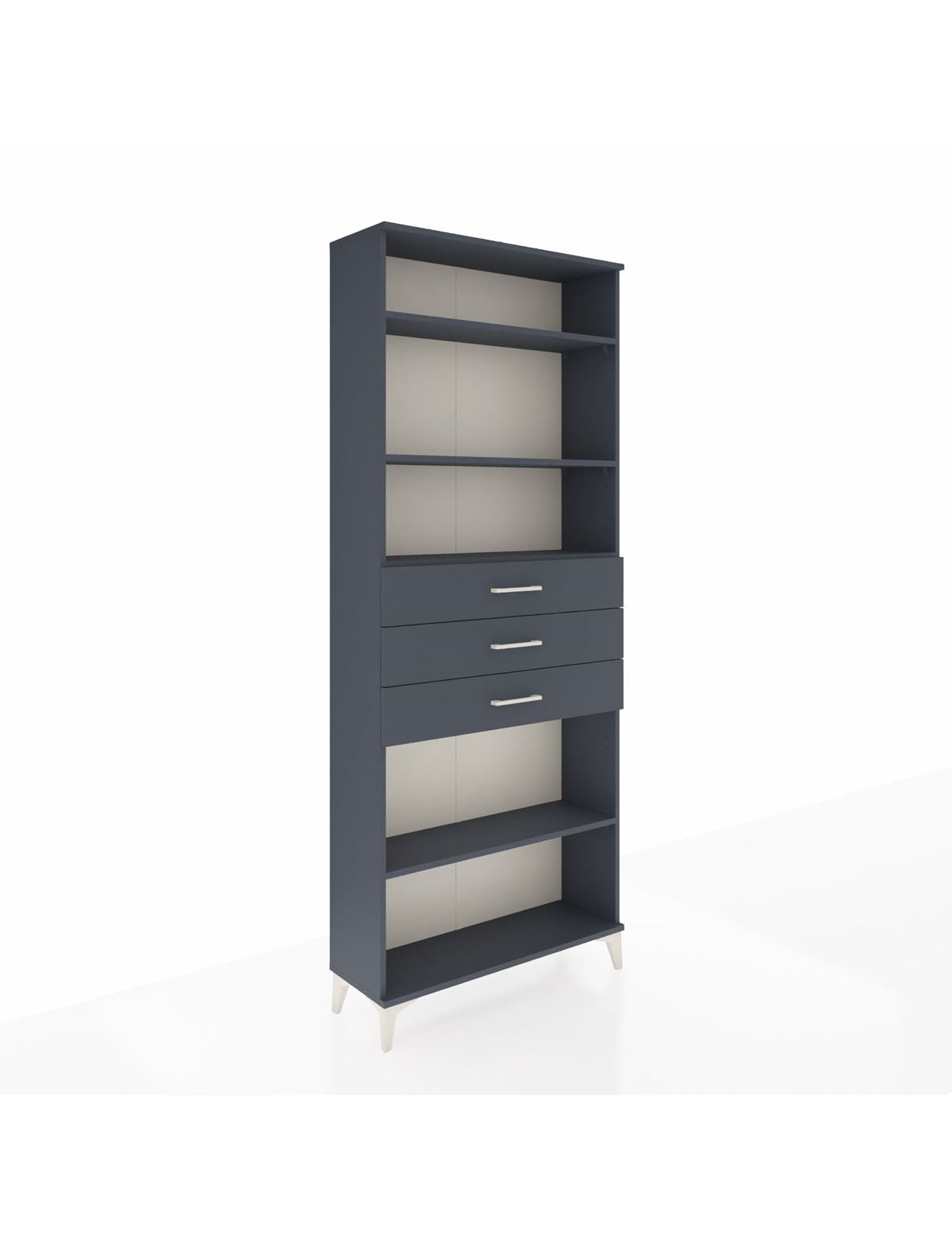 Arges Dolap 4 Raflı 3 Çekmeceli 88x30x221 Antrasit-Antrasit