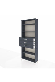 Arges Dolap 4 Raflı 3 Çekmeceli 88x30x221 Antrasit-Antrasit