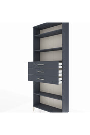 Arges Dolap 4 Raflı 3 Çekmeceli 88x30x221 Antrasit-Antrasit