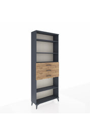 Arges Dolap 4 Raflı 3 Çekmeceli 88x30x221 Antrasit-Çam