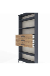 Arges Dolap 4 Raflı 3 Çekmeceli 88x30x221 Antrasit-Çam