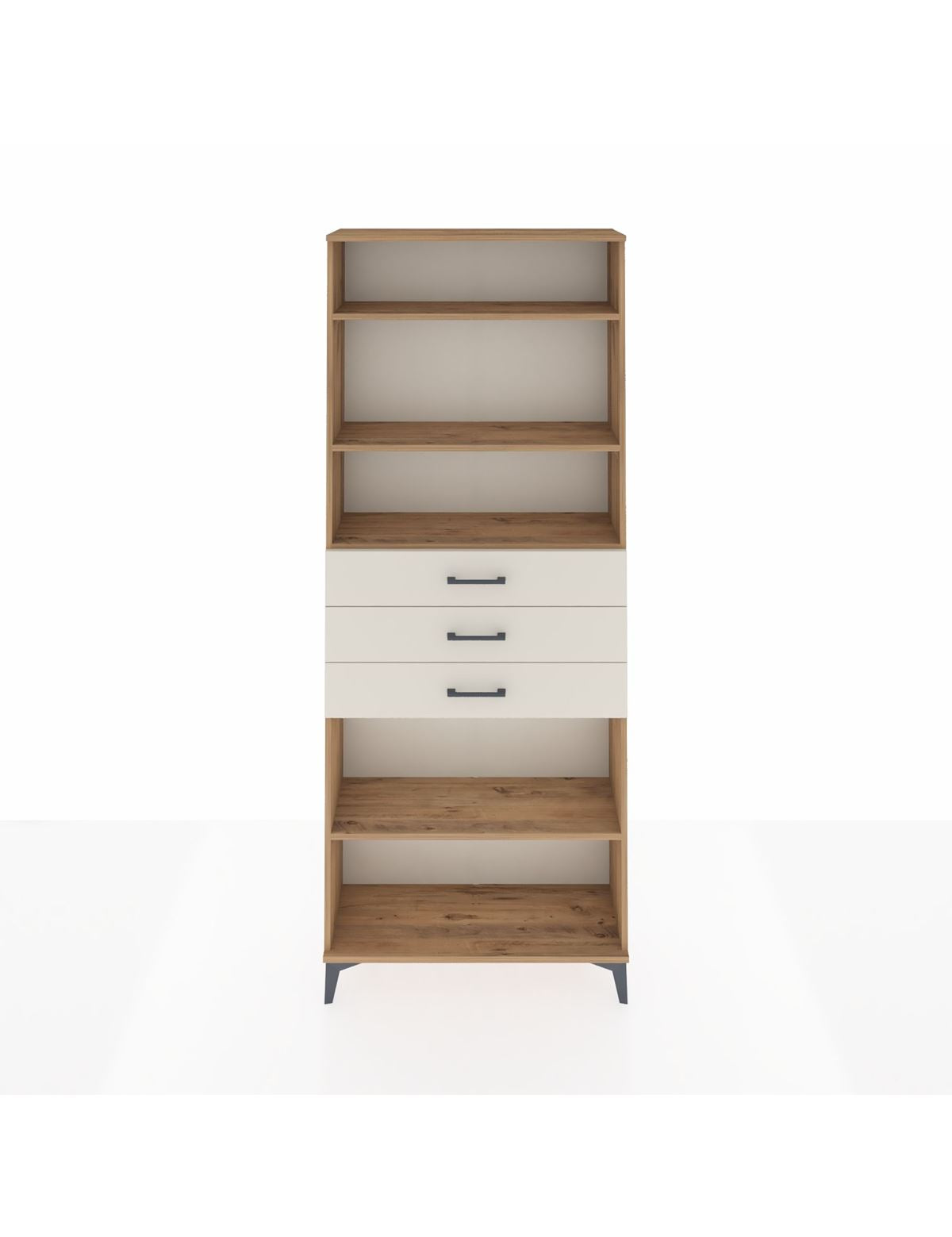 Arges Dolap 4 Raflı 3 Çekmeceli 88x30x221 Çam-Aytaşı