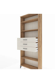 Arges Dolap 4 Raflı 3 Çekmeceli 88x30x221 Çam-Aytaşı