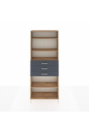 Arges Dolap 4 Raflı 3 Çekmeceli 88x30x221 Çam-Antrasit