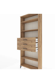 Arges Dolap 4 Raflı 3 Çekmeceli 88x30x221 Çam-Çam