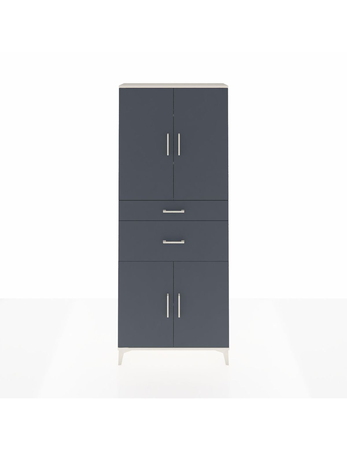 Arges Dolap 4 Raflı 2 Çekmeceli 4 Kapaklı 88x30x221 Aytaşı-Antrasit