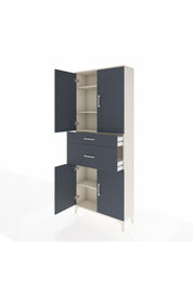 Arges Dolap 4 Raflı 2 Çekmeceli 4 Kapaklı 88x30x221 Aytaşı-Antrasit