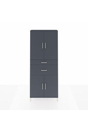 Arges Dolap 4 Raflı 2 Çekmeceli 4 Kapaklı 88x30x221 Antrasit-Antrasit